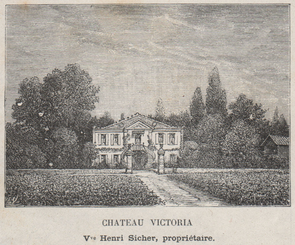 MÉDOC. VERTHEUIL. Chateau Victoria. Sicher. Bordeaux. SMALL 1908 old print